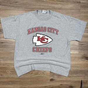 vintage 2000s grey reebok kansas city chiefs graphic NFL tee